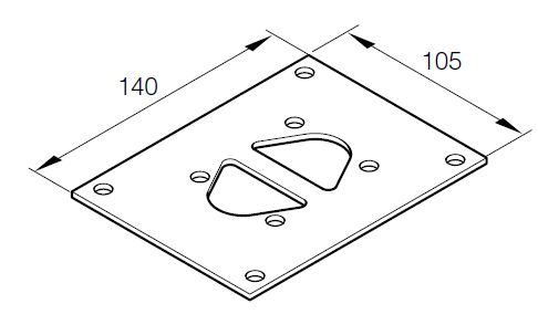 Eberspächer Mounting-cover plate for Airtronic D 2, D 3 and D 4 heaters. Small. 140 x 105